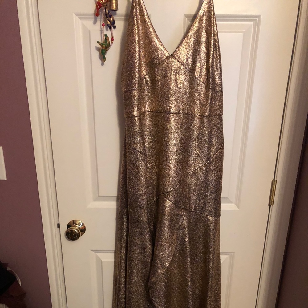 16W Gold Anthropologie Gown